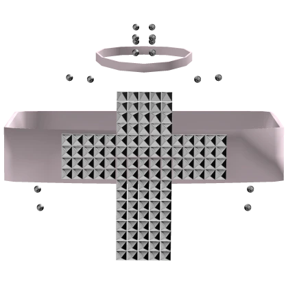 pink emo gothic studded cross w/ piercings top