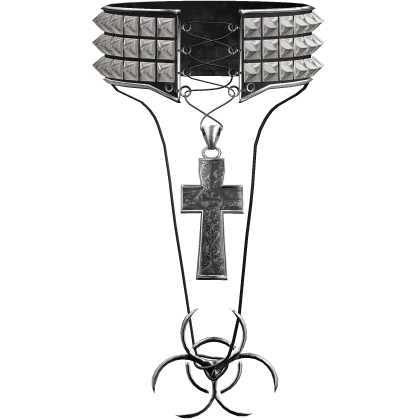 Silver Y2K Black Cyber 2000s Scene Cross Necklace