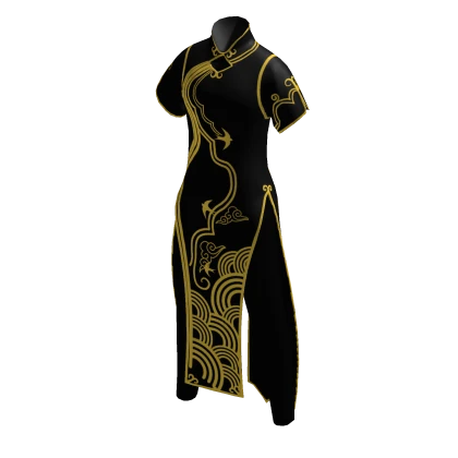 🫧 Chun Li Street Fighter 6 Inspired Black Dress