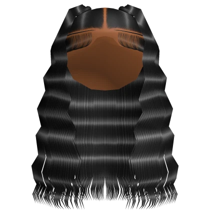 Black Crimped Half Up Half Down Pigtails