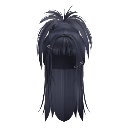 Y2K Grunge Punk Ponytail w/ Pins (Dark Blue)