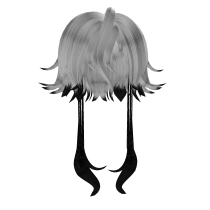 White Short Foxy Hair w Black Tails