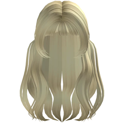 ♡ Kawaii yellow long wavy low side pigtails