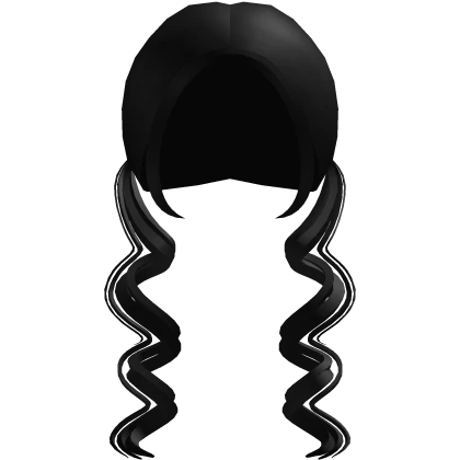 cute curly long pigtail in black