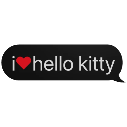 i heart hello kitty text