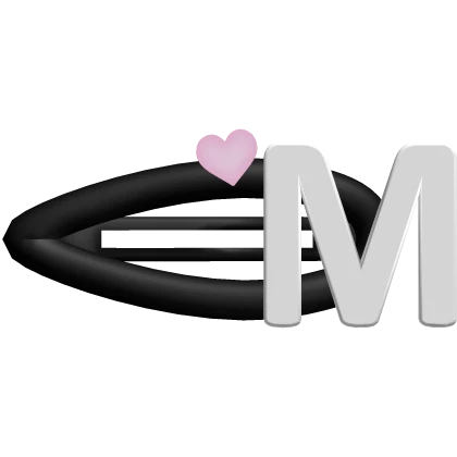 ♡ black m initial hair clip
