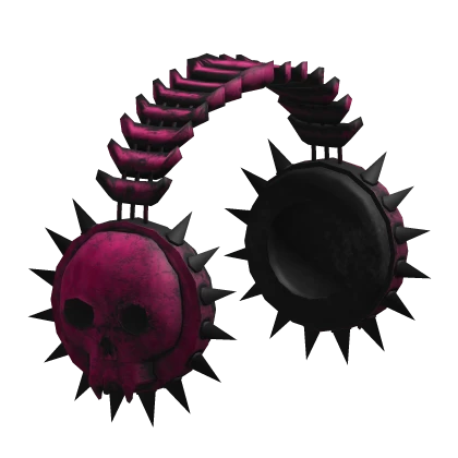Hot Pink Skull Dread Headphones