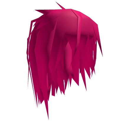 scruffy low poly long hot pink hair