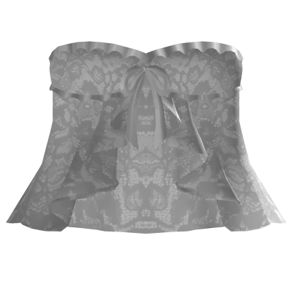 gothic ruffle lace tied dress / white