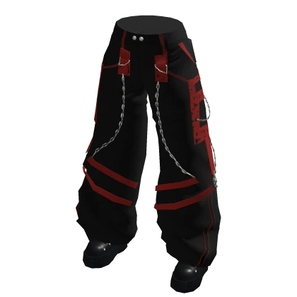 Cyberpunk Goth Baggy Cargo Pants w/ Platform Shoes