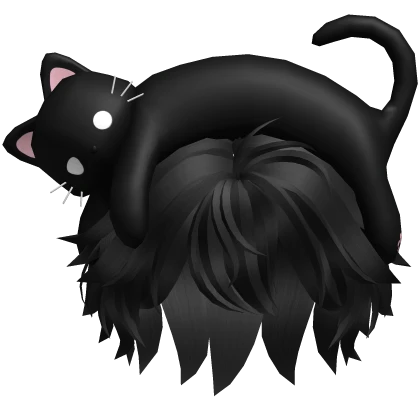 Black Cat Messy Hair 🐱