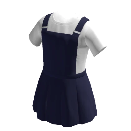 Navy Simple Overall Dress