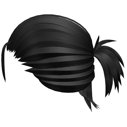 Slicked Back Anime Boy Ponytail (Black)