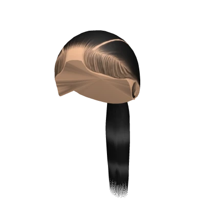 V Part Slick Back Low Ponytail [BLACK]