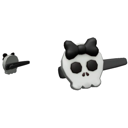 Emo Skull Hair Clips White and Black