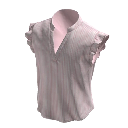 Ruffled V-Neck - Light Pink