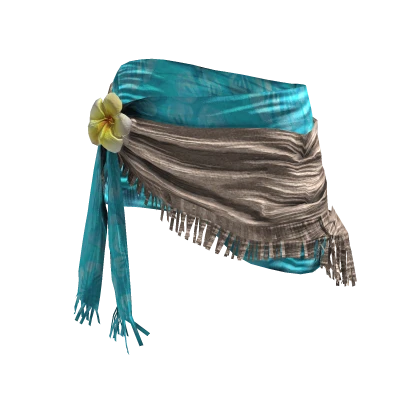 ʚ♡ɞSummer Blue Floral Scarf Wrap Skirt Bikini