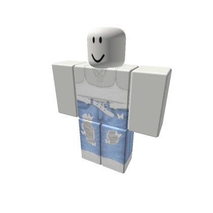 💙Cute Preppy white top y2k girl emo bloxburg jean