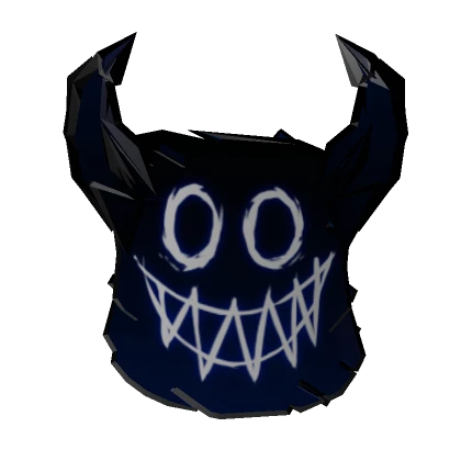 Blue Glitch Demon Mask