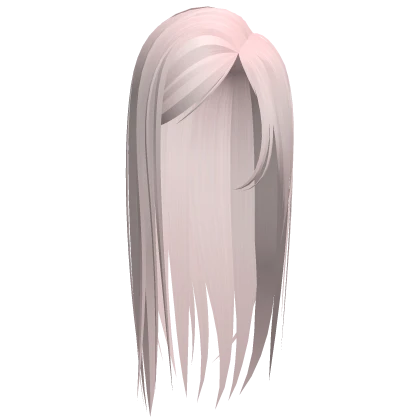 ☆ long straight side parted hair light pink