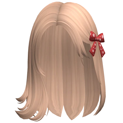 Christmas Blonde Graceful Hair w/ Bow