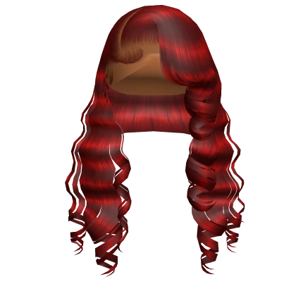 Chic Curled Side Part in Red