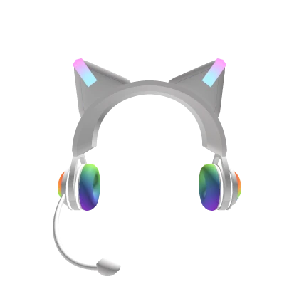 Cat Ear Headphones – Rainbow White