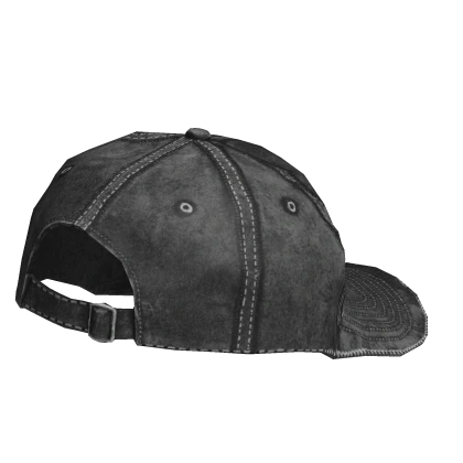 Oversized Grey Distressed Backwards Cap