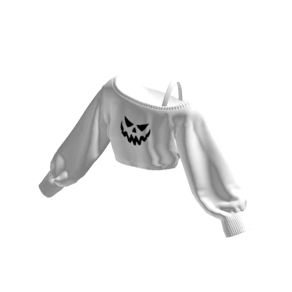 Halloween Off Shoulder Oversized Shirt Cropped