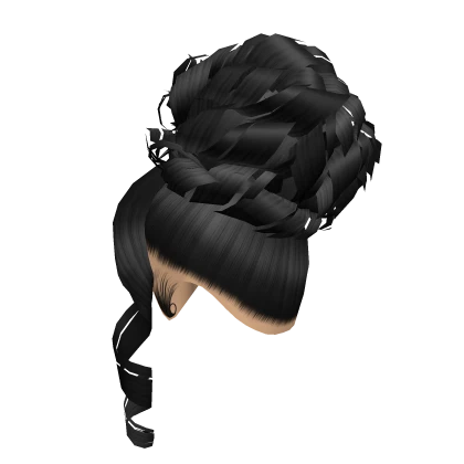 Messy Curly Updo W/ Side Bang [Black]