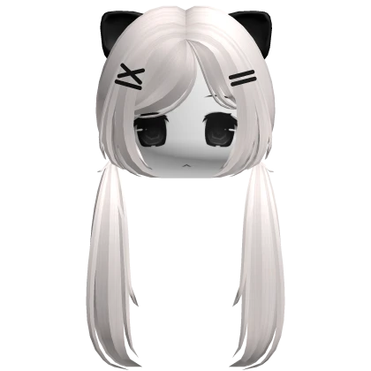 ♡ long cat anime beige pigtails moe face 