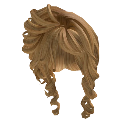 tsuyome gyaru honey blonde curled ponytail
