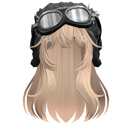 Blonde Anime Long Hair w/ Y2K Goggles Ushanka