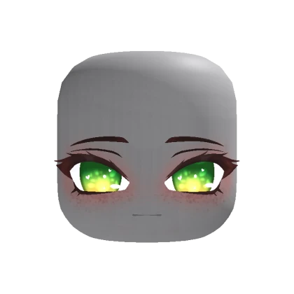 Chibi Cute Glimmering Eye Face - Green