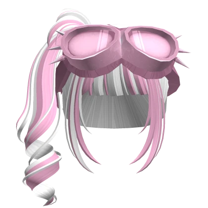 Bubble Gum Curly Pigtails With Goggles