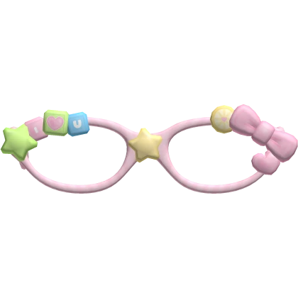 𐔌 pink kawaii star circle decora harajuku glasses