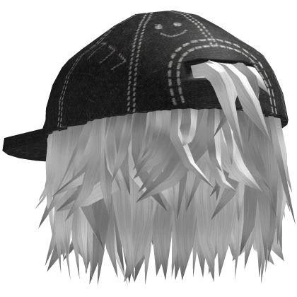 Spiky Anime Boys Emo Hair w Distressed  Hat (W)