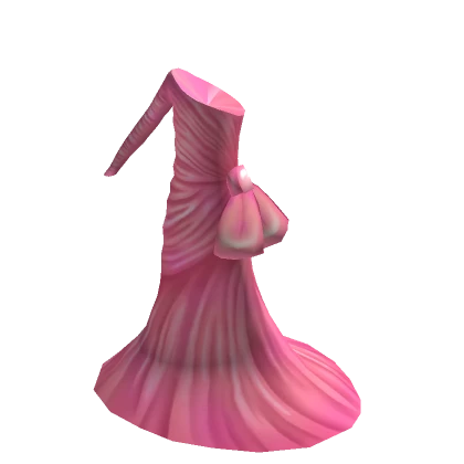 Ruched One-Sleeve Mermaid Gown - Pink