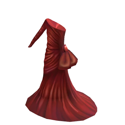 Ruched One-Sleeve Mermaid Gown - Red