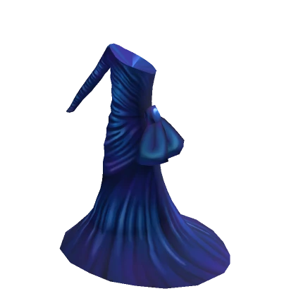 Ruched One-Sleeve Mermaid Gown - Blue