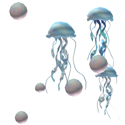 Floating Jellyfish Aura Soft Blue Sparkle Bubbles