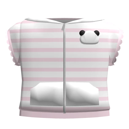 ♡ striped panda hoodie in pink