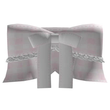 † : plaid pink little lace bow top