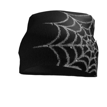 Spider Web Knitted Beanie White