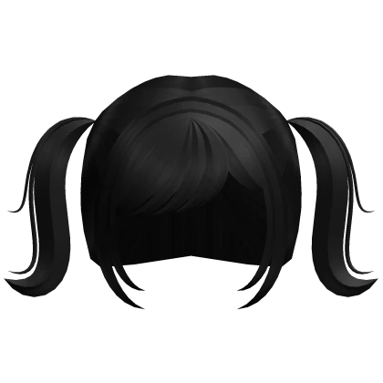 Cute Pigtails with Bangs (Black)