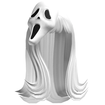 White Hair w Screaming Ghost Mask