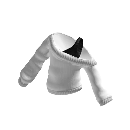 White Oversized Off Shoulder Sweater w Black Tank