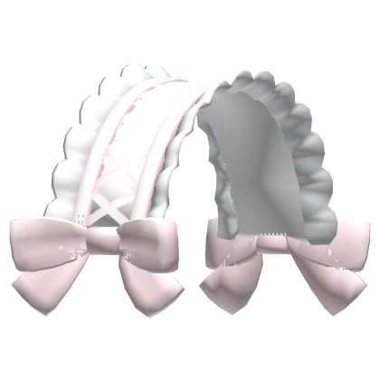 ♡ : pink babydoll ruffled maid headdress w bows