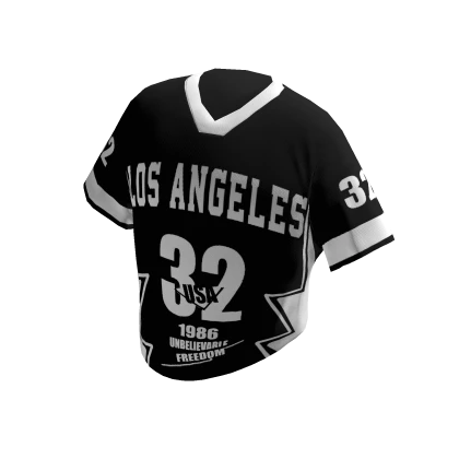 LA Sport Tucked Jersey Shirt  Black White