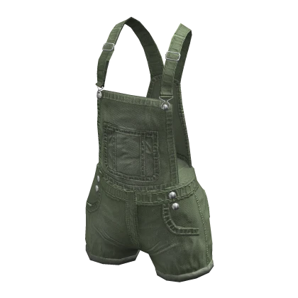 green overalls shorts denim